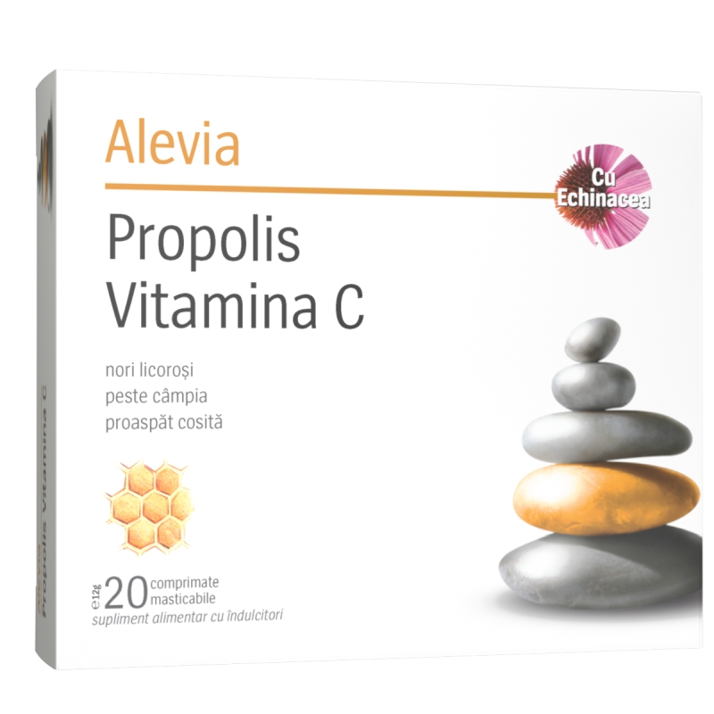 Propolis cu Vitamina C și Echinacea, Alevia, 20cpr